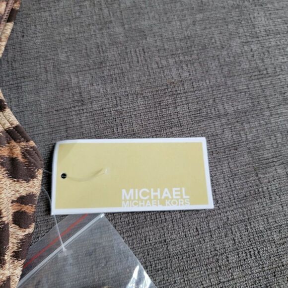 Michael kors Women's Tan & Brown Leopard Print One Shoulder Swimsuit Siz… - Picture 7 of 16